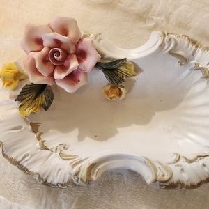 German handcrafted vintage porcelain dish with stamp